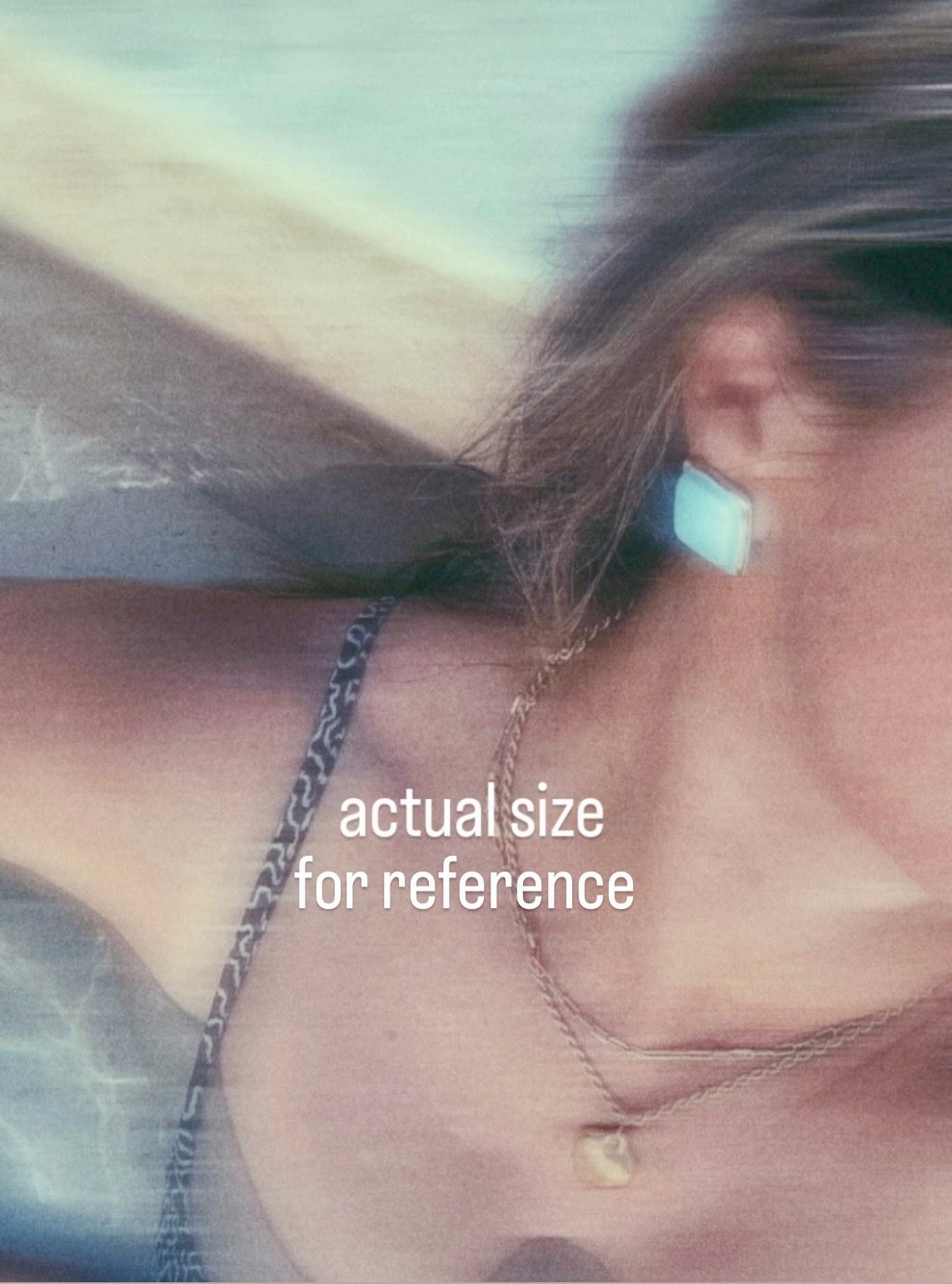 “il Quadrato” Medium Handmade Porcelain Studs coloured with “Black Galaxy” glossy glaze with 24k Gold lustre details