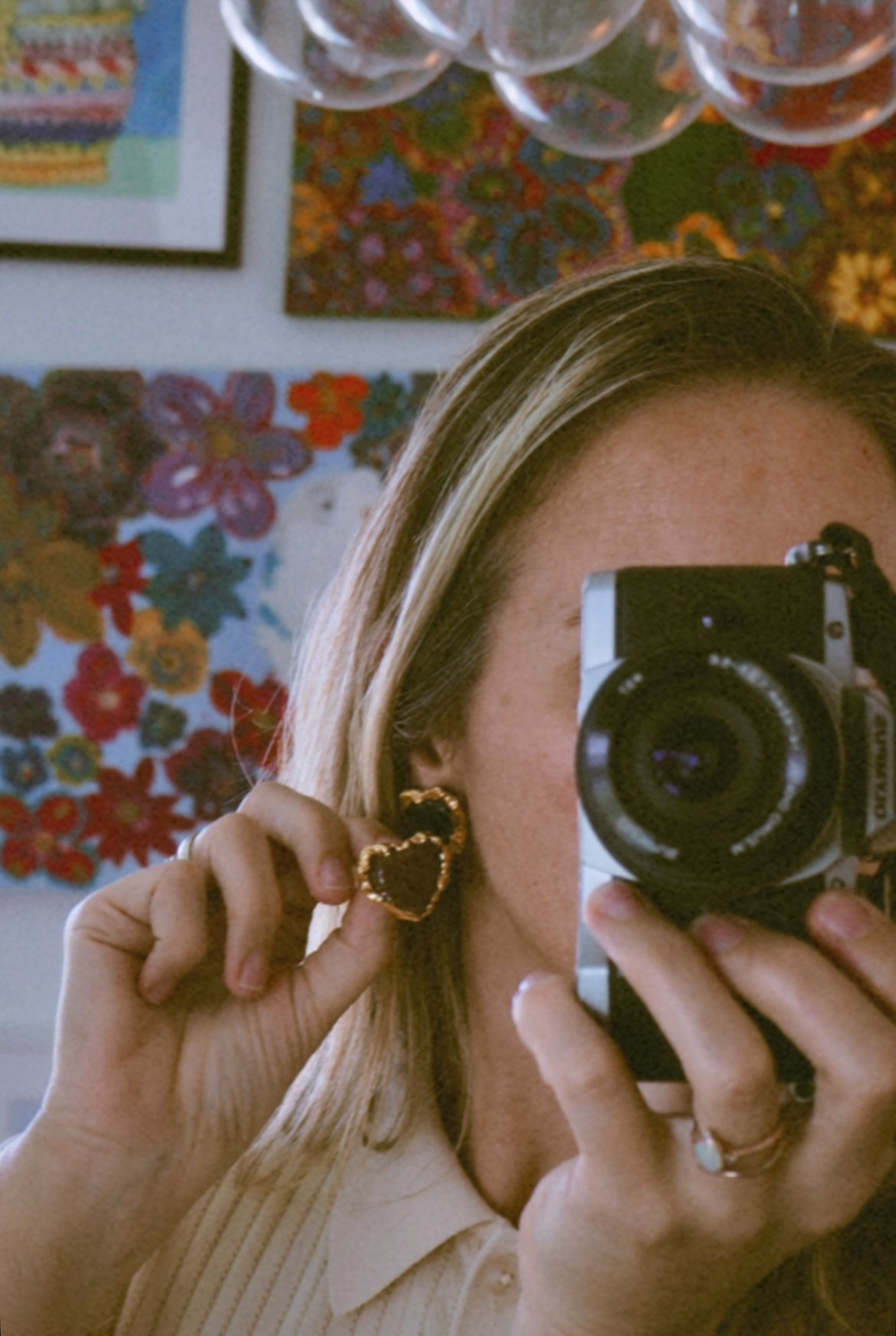 Porcelain Heart Earrings in “Deep Sienna” glossy coloured glaze & 24k Gold lustre rim