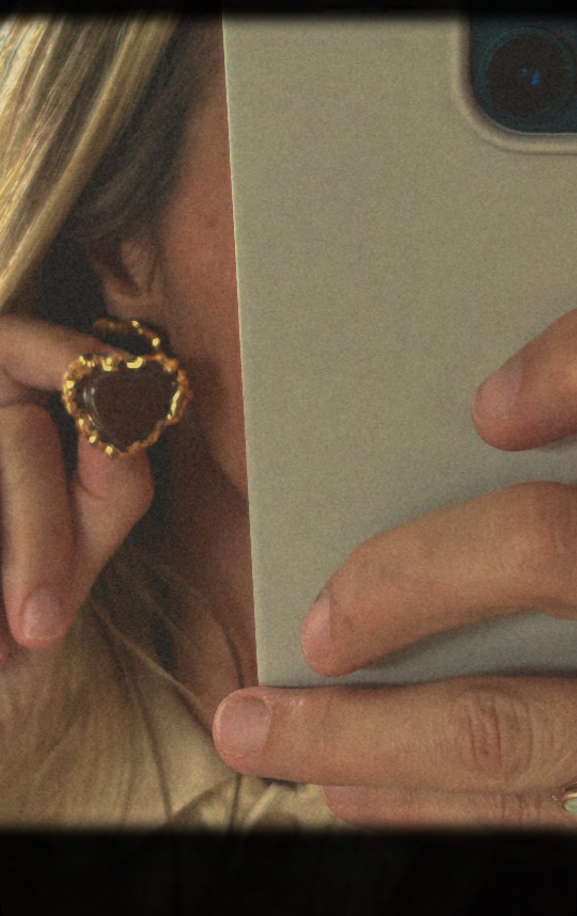 Porcelain Heart Earrings in “Deep Sienna” glossy coloured glaze & 24k Gold lustre rim